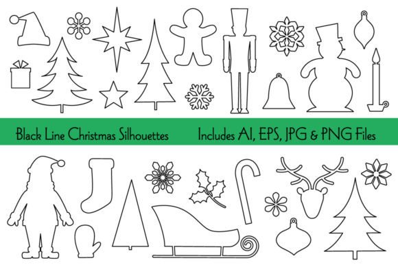Black Line Christmas Silhouettes: A Practical Review for Sellers