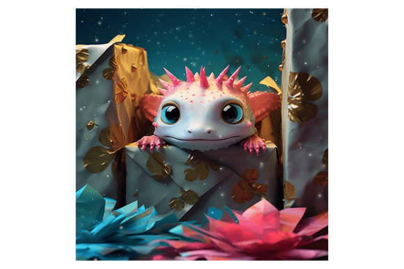 Christmas Axolotl Broken Wall: Unique Illustrations for Local Brands
