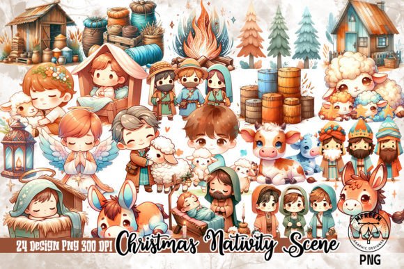 Christmas Cute Nativity Scene Clipart Review