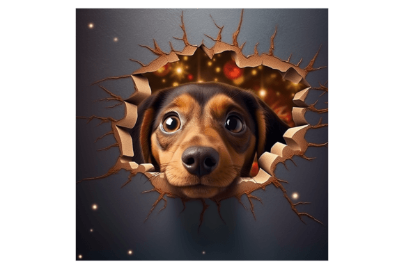 Christmas Dacshund Broken Wall 3: Festive Illustrations for Local Brands