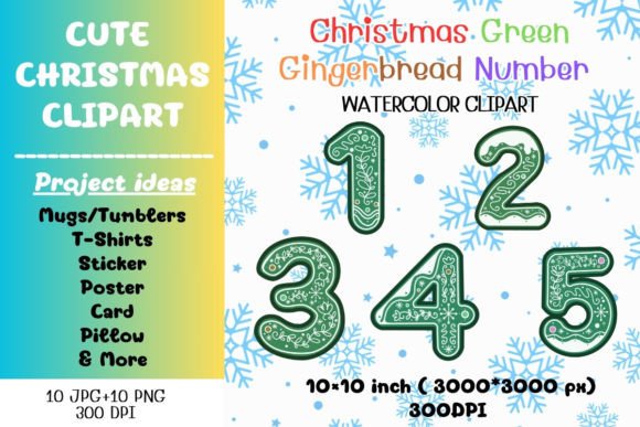 Christmas Font Number 0-9 Gingerbread: Festive Illustrations for Blogs