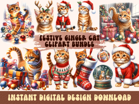 Christmas Ginger Cat Clipart Embroidery Review