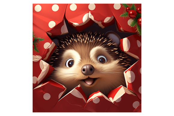 Christmas Hedgehog Broken Wall 1: A Seller's Review of Festive Illustrations
