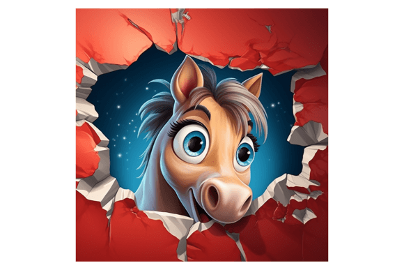 Christmas Horse Broken Wall 3: Festive Illustrations for Local Brands