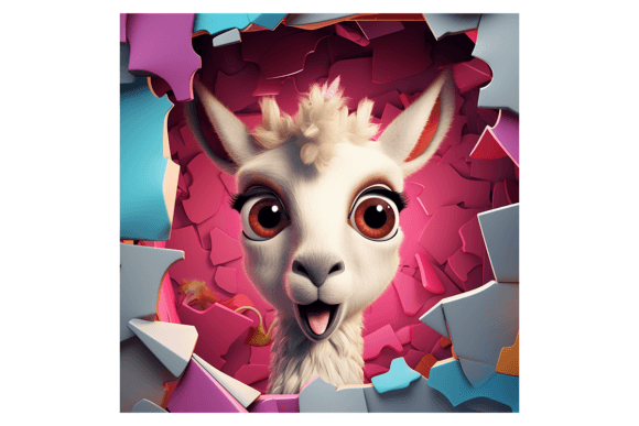 Christmas Llama Broken Wall 2 Illustrations for Blog Design