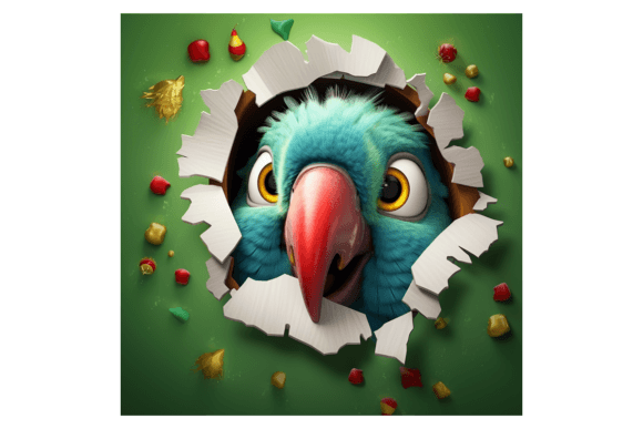 Christmas Parrot Broken Wall 1 Review for Illustrations