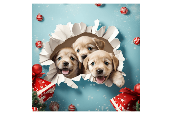 Christmas Puppies Broken Wall 1 Review