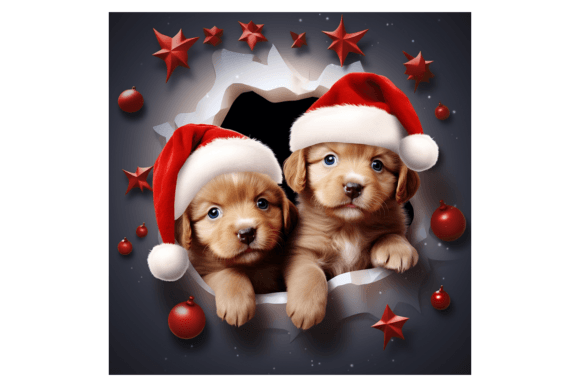 Christmas Puppies Broken Wall 2: Festive Illustrations for Local Brands