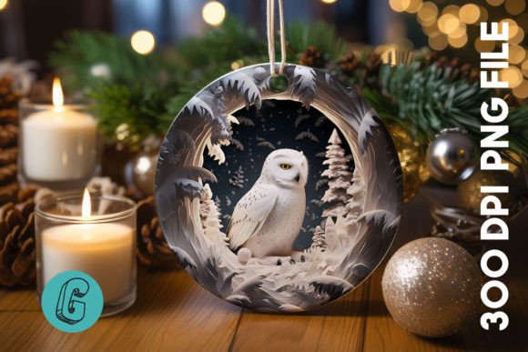 Cute Owl Christmas Ornament PNG 02: A Review for Seasonal Illustrations