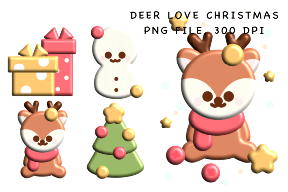 Deer Love Christmas Sticker Review for Illustrations