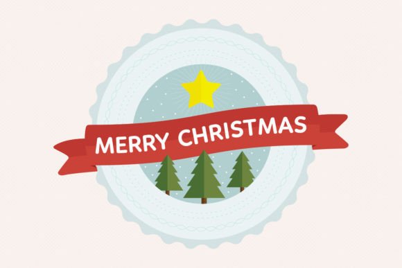 Merry Christmas Badge Vector Flat Art for Illustrations