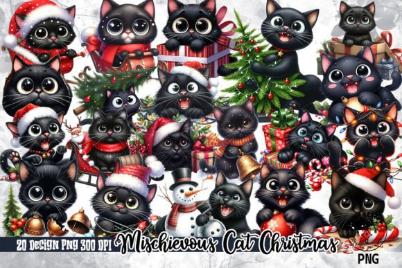 Mischievous Cat Christmas Clipart PNG: A Review for Modern Illustrations