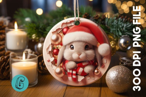 Rabbit Christmas Ornament Front 06 Illustrations Review