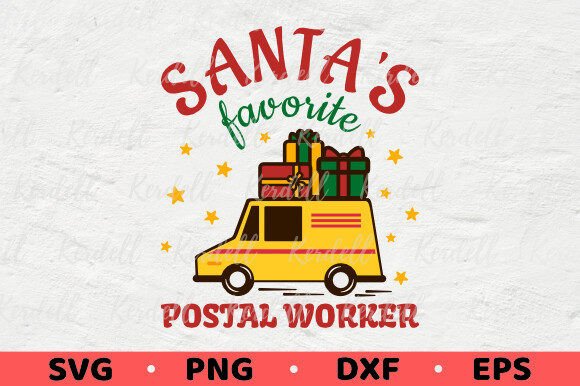 Santa s Favorite Postal Worker Christmas Illustrations
