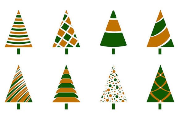 Vector Set of Cartoon Christmas Trees for Brand Illustrations
