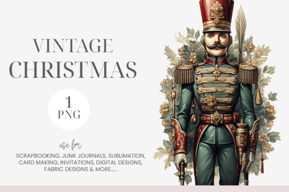 Vintage Christmas Nutcracker Clipart for Illustrations