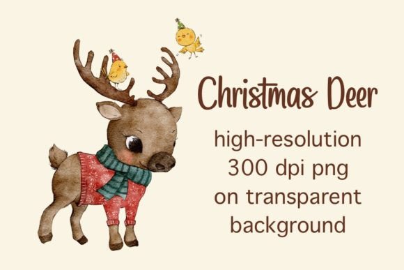 Watercolor Christmas Deer Cliparts: A Designer's Review of Festive Illustrations